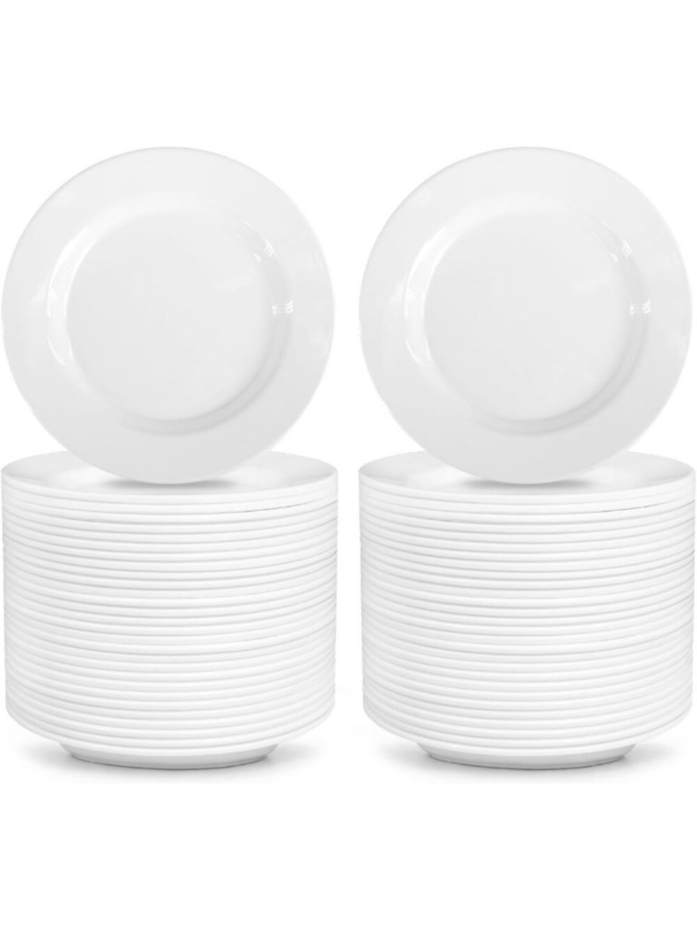 Set of 40 Melamine Appetizer Plates - 5.91" White Dessert Plates for Parties